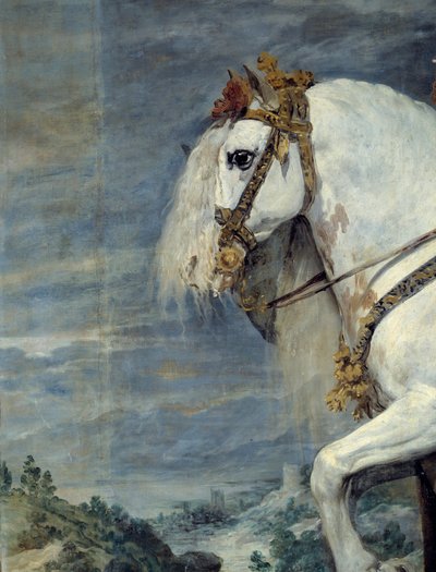 Ridsporträtt av Isabelle av Frankrike (1602-1644), hustru till Filip IV av Spanien 1616 Detalj. Målning av Diego Velasquez (1599-1660) 1635 Sön. 3,01x3,14 m Madrid, Musee du Prado av Diego Velázquez