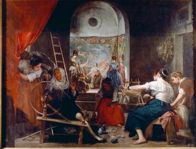 Las Hilanderas eller fabeln om Arachne (olja på duk, ca 1653) av Diego Velázquez