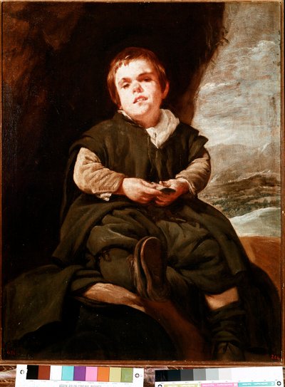 Porträtt av Don Francisco Lezcano, dvärg vid Spaniens hov (olja på duk av Diego Velázquez