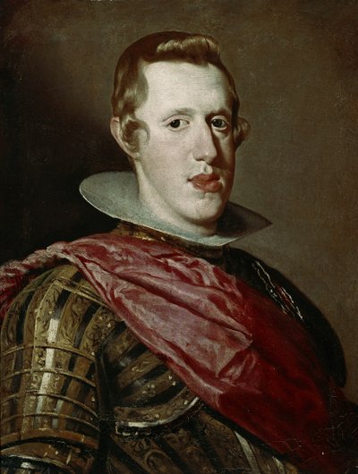 Porträtt av Filippo IV av Spanien med rustning, ca 1625-1628 (olja på duk) av Diego Rodriguez de Silva y Velazquez