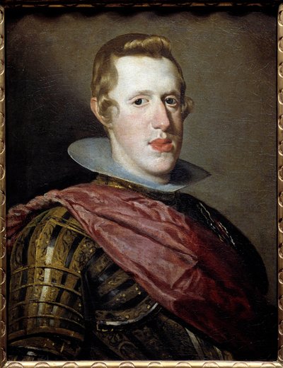 Porträtt av Filip IV (1605-1665), kung av Spanien. Målning av Diego Rodriguez de Silva y Velasquez (1599-1660) av Diego Velázquez