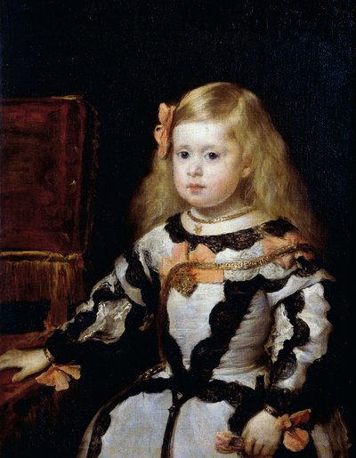 Porträtt av Infanta Margarita (1651-1673) dotter till kung Filip IV av Spanien och hans andra hustru Mariana av Österrike av Diego Velázquez