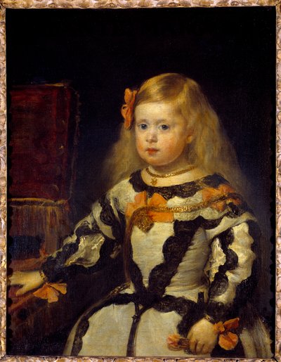 Porträtt av spädbarnet Mary Marguerite (1651-1673) dotter till Filip IV. Målning av Diego Velasquez (Velazquez av Diego Velázquez