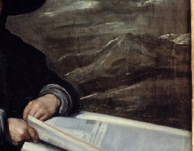 Porträtt av gycklaren Diego de Acedo säger kusin Detail. Målning av Diego Rodriguez de Silva och Velasquez (1599-1660) av Diego Velázquez