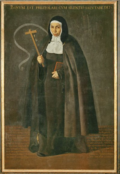 Den vördnadsvärda modern Jeronima de la Fuente, nunna i klostret Santa Isabel de los reyes ... (målning på duk) av Diego Rodriguez de Silva y Velazquez