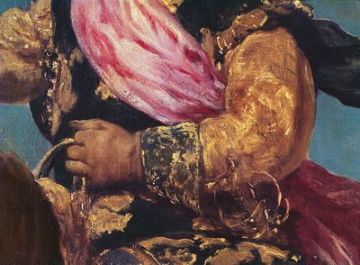 Detalj av prins Balthasar Carlos till häst, ca 1635-36 (detalj av 835) av Diego Velázquez