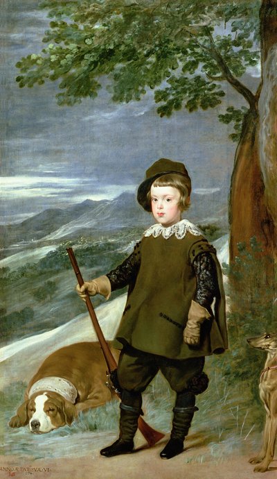 Prins Balthasar Carlos (1629-49) Klädd som en jägare, 1635-36 av Diego Velázquez