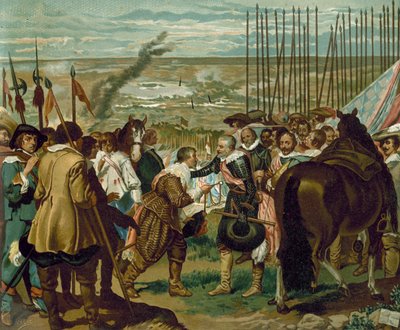 Kapitulationen i Breda, Nederländerna, 1625 (kromolit) av Diego Velázquez