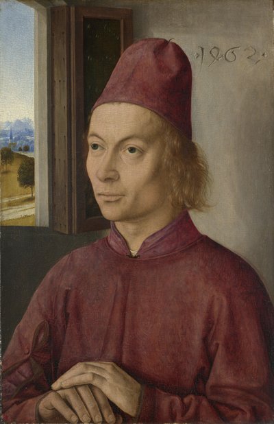 Porträtt av en man (Jan van Winckele) av Dieric Bouts