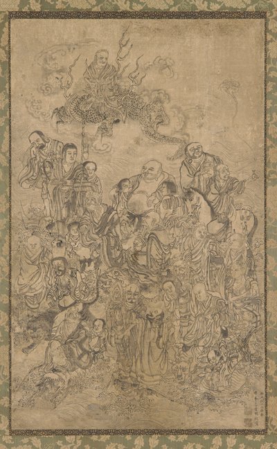 A Group of Luohan av Ding Yunpeng