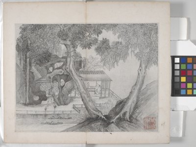Album Of Landscape Paintings (bläck på papper) av Ding Yunpeng