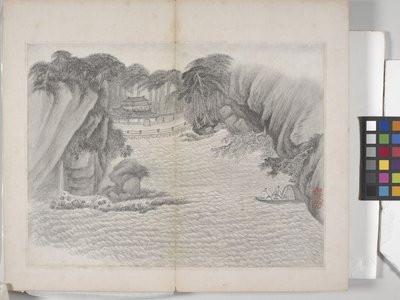 Album Of Landscape Paintings (bläck på papper) av Ding Yunpeng