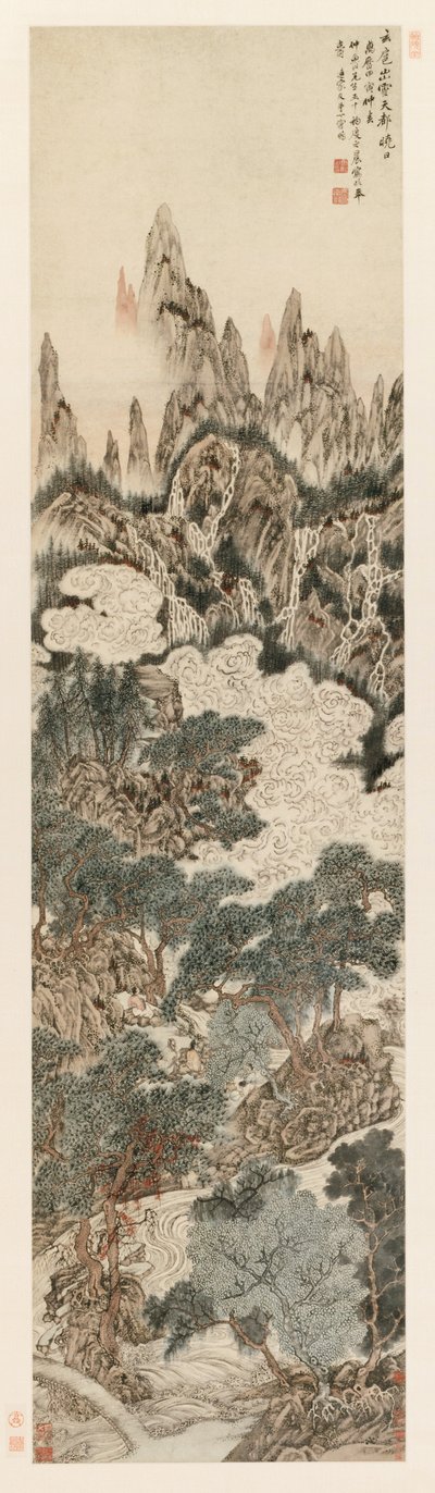 Morgonsol över Heavenly Citadel Peak, 1614. av Ding Yunpeng