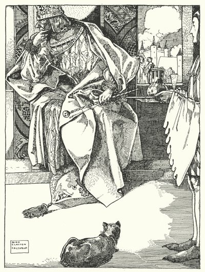 "Kungen vägrade alla förfriskningar" (gravyr) av Dion Clayton Calthrop