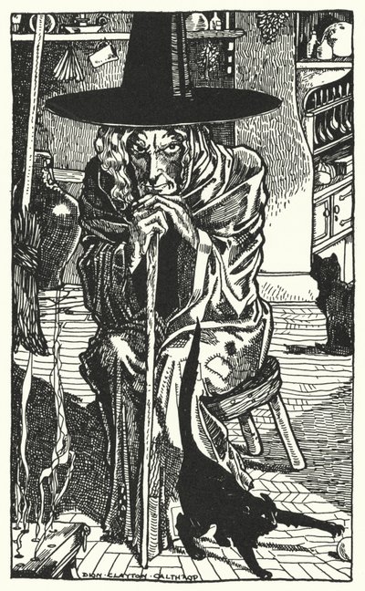Häxan själv (gravyr) av Dion Clayton Calthrop
