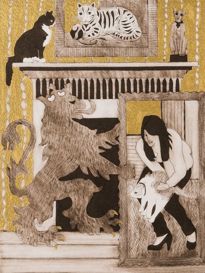 Katter, 2017 (kollagraf) av Dione Verulam