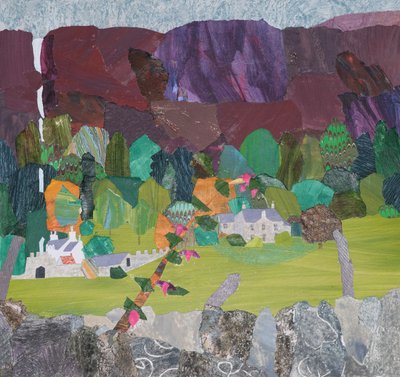 Fuchsia vid Carsaig (collage) av Dione Verulam