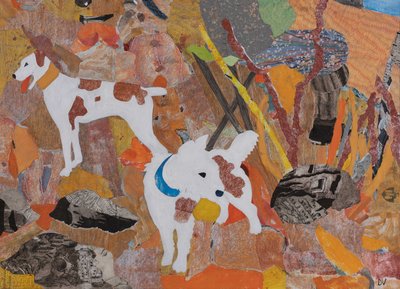 Hundings hundar, Wagners ringcykel, 2024 (collage) av Dione Verulam