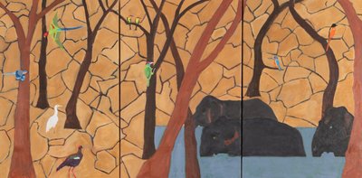 Jungle, India, 2020 (olja på duk) av Dione Verulam