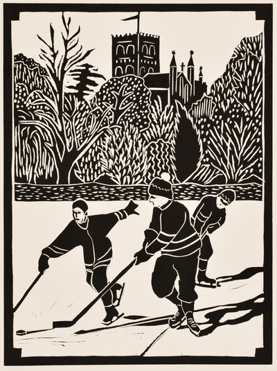 Årets månader: Januari, 2012 (linoleumsnitt) av Dione Verulam