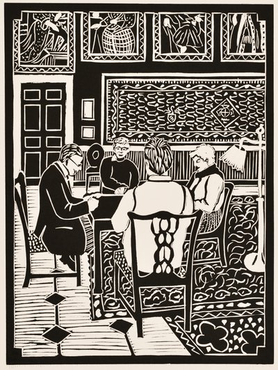 Årets månader: Mars, 2012 (linoleumsnitt) av Dione Verulam