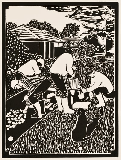 Årets månader: Oktober, 2012 (linoleumsnitt) av Dione Verulam