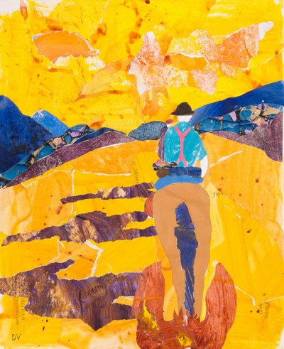 Återstoden av dagen, Pyrenéerna, 2016 (collage) av Dione Verulam