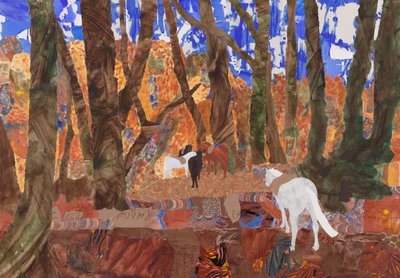 Riding Rest, 2020 (collage) av Dione Verulam