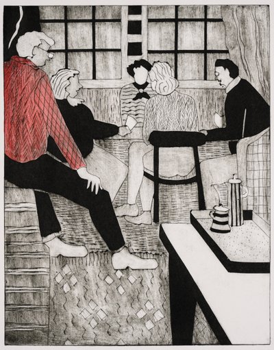 Läraren i Bridge (kollagraf) av Dione Verulam