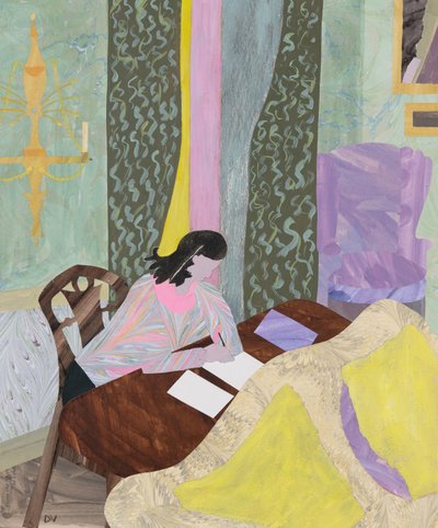 Arbete (collage) av Dione Verulam