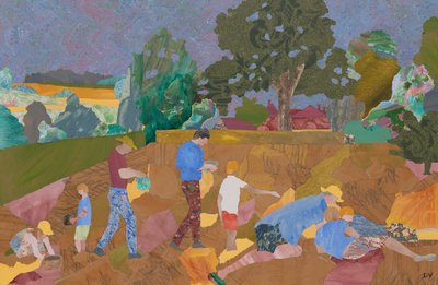 Skörd av gul skallra (collage) av Dione Verulam