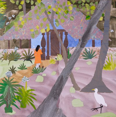 Yogalärare, Neeleshwar (collage) av Dione Verulam