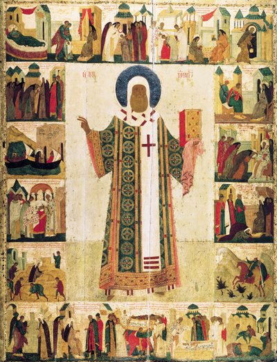 Metropoliten Peter av Moskva med scener ur hans liv, 1480-talet. av Dionysius