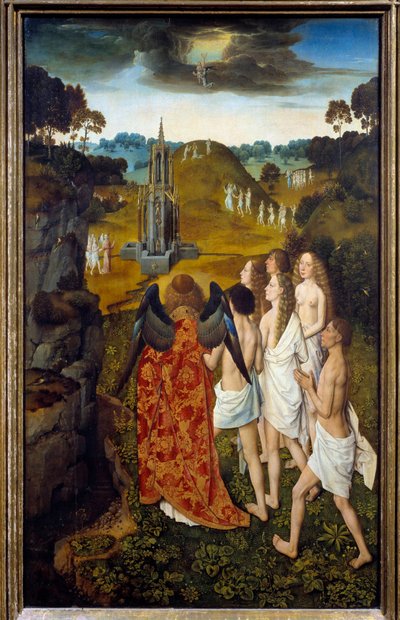 Vägen till himlen eller den utvalda målningens uppstigning på trä av Dirck (Dieric, Dirk) Bouts le Vieux (den äldre) (1410-1475) 1450 Sön. 1,15x0,7 m Lille, Museum of Fine Arts av Dirck Bouts