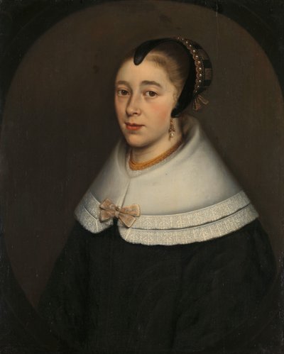 Porträtt av en kvinna, tros vara Catharina Kettingh (1626/27-73), Hustru till Bartholomeus Vermuyden av Dirck Craey