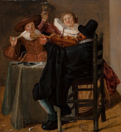 Merry Company with Violinist  av Dirck Hals