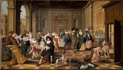 Mottagande av adelsmän (Målning av Dirck Hals