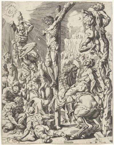 Kristus på korset Mänsklighetens fall och återlösning genom Kristi liv och lidande (serietitel) av Dirck Volckertsz. Coornhert (attributed to)