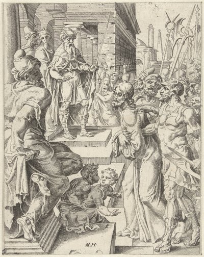 Kristus inför Pilatus Fallet och mänsklighetens återlösning genom Kristi liv och lidande (serietitel) av Dirck Volckertsz. Coornhert (attributed to)