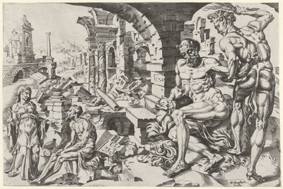 Job är gisslad av Satan av Dirck Volckertsz. Coornhert (attributed to)