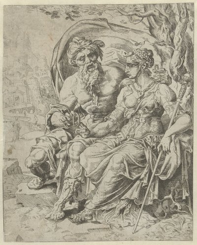 Juda ger Tamar panten History of Judah and Tamar (serietitel) av Dirck Volckertsz. Coornhert (attributed to)
