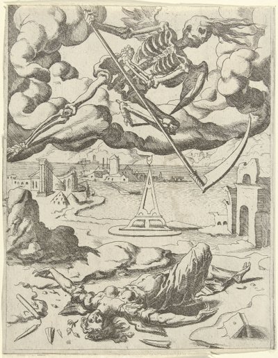Döden erövrar tron Triumphs of Petrarch (serietitel) av Dirck Volckertsz. Coornhert (possibly)