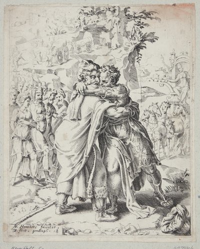 Joseph omfamnar sin far av Dirck Volckertsz. Coornhert