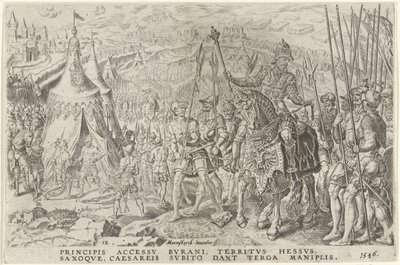 Imperialistiskt läger i Ingolstadt, 1546 Victories of Charles V (serietitel) Divi Caroli. v. imp. välja. max. victoriae, ex multis praecipuae (serietitel) av Dirck Volckertsz. Coornhert