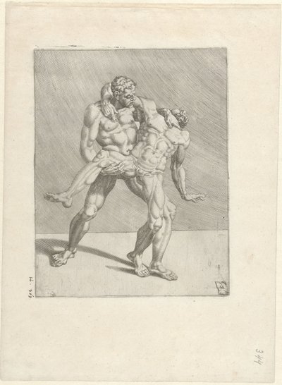 Två brottare Wrestlers (serietitel) av Dirck Volckertsz. Coornhert