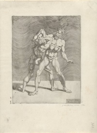 Två brottare Wrestlers (serietitel) av Dirck Volckertsz. Coornhert