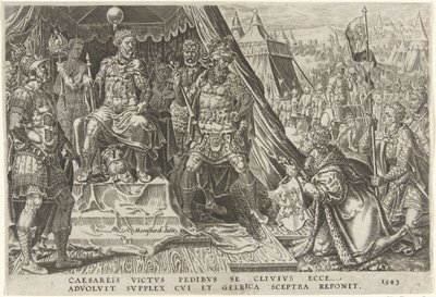 Vilhelm II, hertig av Gelre, underkastar sig Karl V:s auktoritet, 1543 Victories of Charles V (serietitel) Divi Caroli. v. imp. välja. max. victoriae, ex multis praecipuae (serietitel) av Dirck Volckertsz. Coornhert