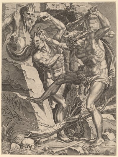 Hercules dödar Cacus av Dirck Volckertz Coornhert