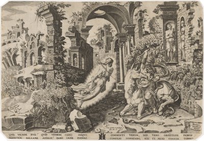 Bileam och ängeln av Dirck Volckertz Coornhert, after Maerten van Heemskerck