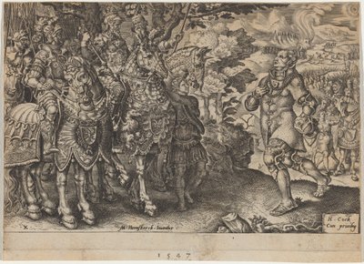 Överlämnandet av John Frederick, kurfursten av Sachsen, efter slaget vid Mühlberg av Dirck Volckertz Coornhert, after Maerten van Heemskerck